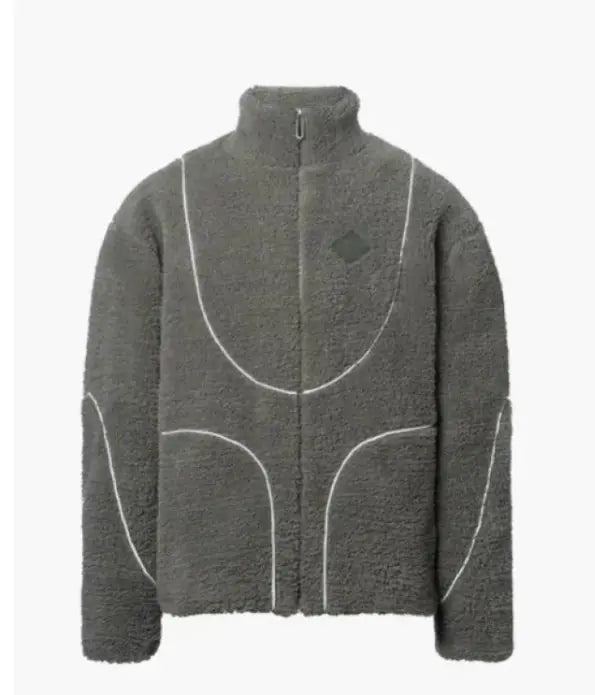 Lamb Wool Hooded Zipper Coat