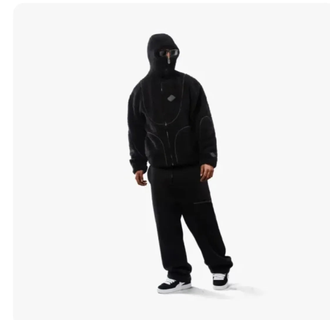 Lamb Wool Hooded Zipper Coat