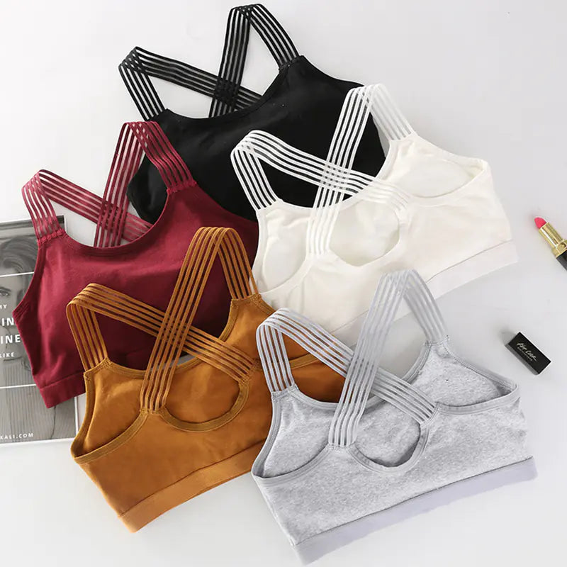 Cotton Strapless Bra Top with Removable Padding for Women