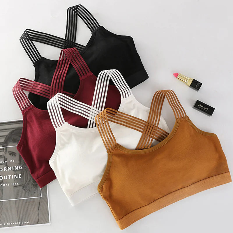 Cotton Strapless Bra Top with Removable Padding for Women