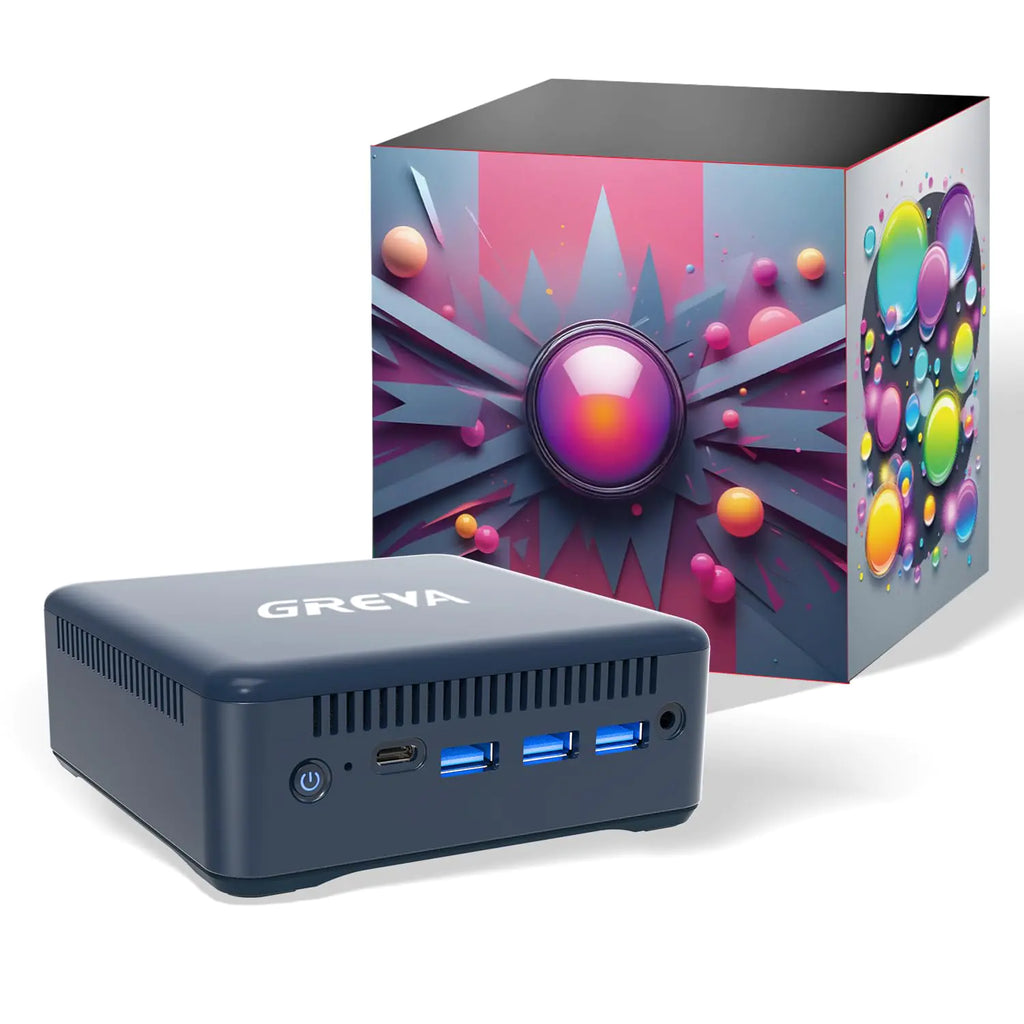 GREVA Mini PC Intel 12th Alder Lake N100 (up to 3.4GHz) 8GB RAM 256GB M.2 SSD Mini PC Computer 4K UHD2024 Mini Desktop PC Windows 11 3 HDMI Gigabit Ethernet 5G WiFi 6 BT5 for Business Office Home