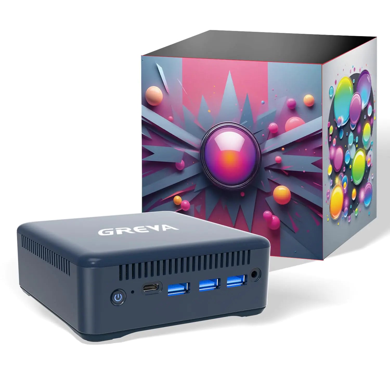 GREVA Mini PC Intel 12th Alder Lake N100 (up to 3.4GHz) 8GB RAM 256GB M.2 SSD Mini PC Computer 4K UHD2024 Mini Desktop PC Windows 11 3 HDMI Gigabit Ethernet 5G WiFi 6 BT5 for Business Office Home