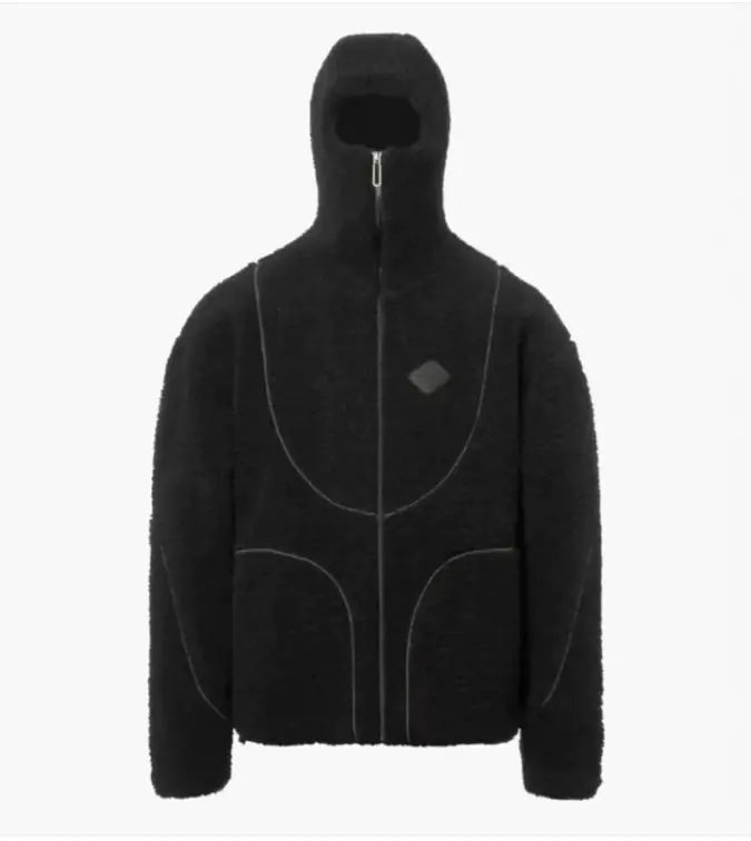 Lamb Wool Hooded Zipper Coat
