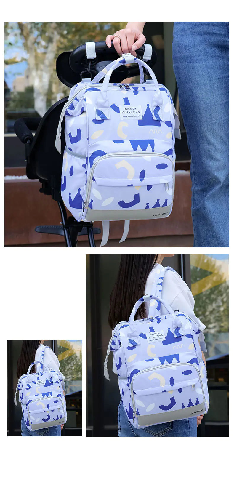 Large Capacity Multi-Compartment Diaper Backpack